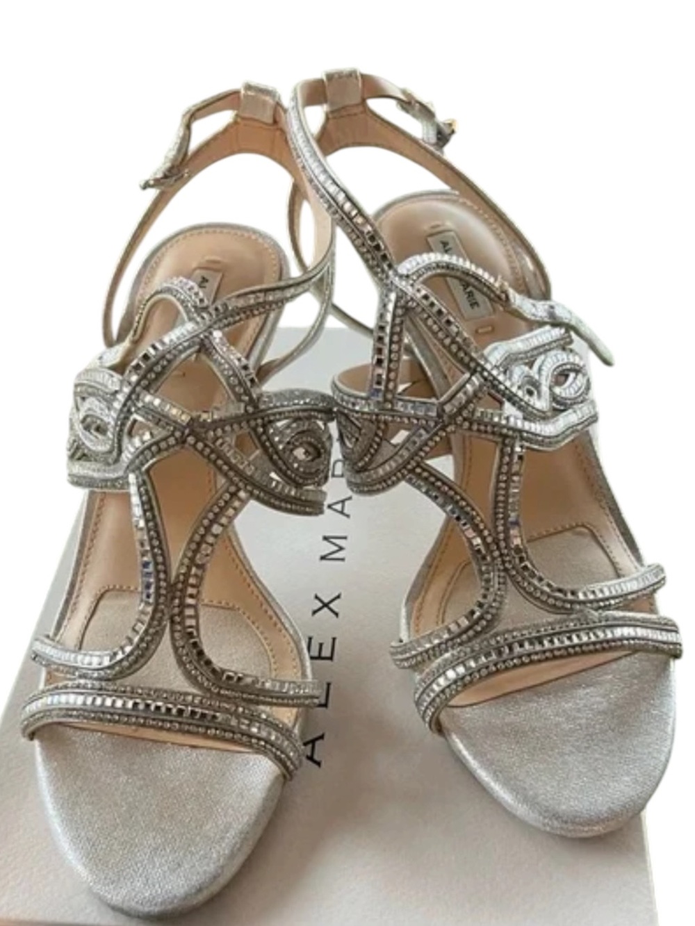 NWT Alex Marie‎ Silver Strappy Heels size 6